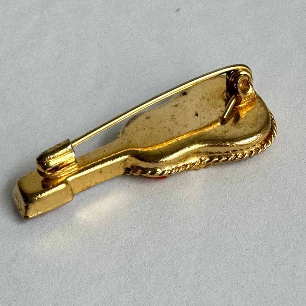 Vintage Micro Mosaic Guitar Brooch Mandolin Instrument Pin Italy Italian Glass - Picture 8 of 9